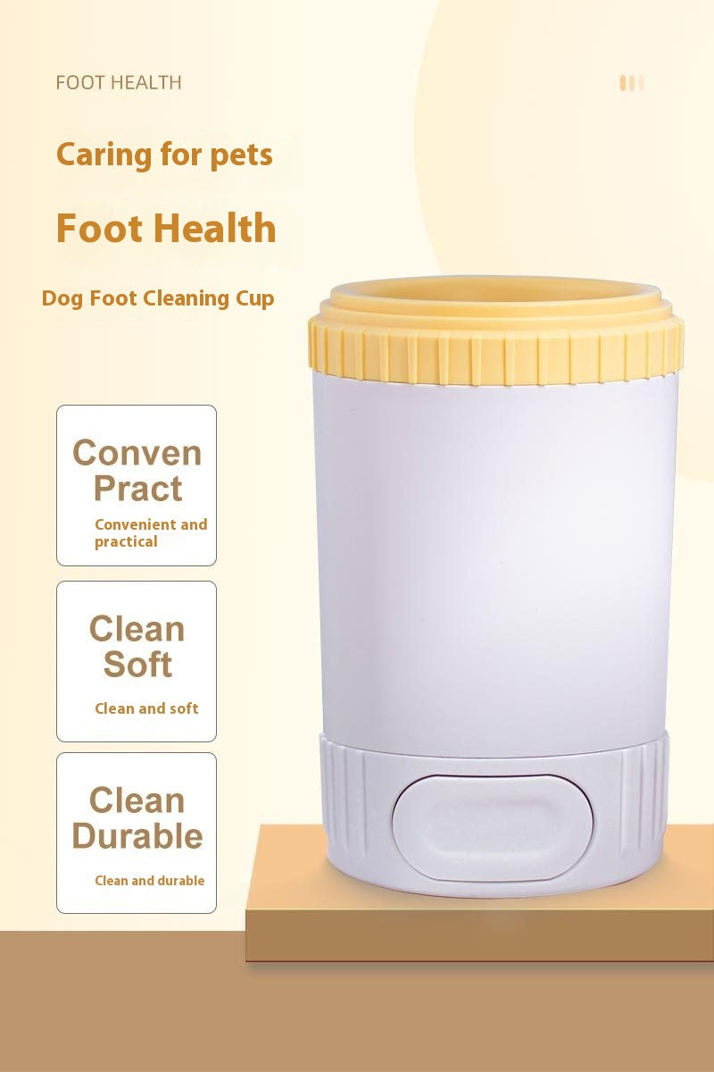 HKM-5737277 Automatic Pet Foot Washing Cup for Dogs - Plastic Cleaning Tool in Light Gray, Bright Yellow, and Bass Pink
