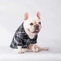 HKM-5737789 Casual Cotton Plaid Shirt for Pets in Green and Gray, Sizes XS to XXL