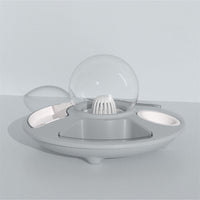 HKM-573843 Multifunctional Anti-overturning Pet Feeder with Integrated UFO Design in Various Colors and Styles