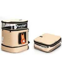 HKM-5739069 Large-Capacity Breathable Cat Backpack in Light Gold Khaki, Ideal for Cats and Small Pets