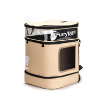 HKM-5739069 Large-Capacity Breathable Cat Backpack in Light Gold Khaki, Ideal for Cats and Small Pets