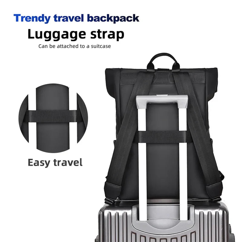 HKM-574035 Women’s 17-Inch PU Laptop Backpack for College and Daily Use