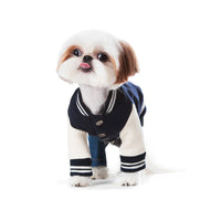 HKM-5740477 Dark Blue Pet Dog and Cat Sweater – Baseball Uniform Style in Various Sizes