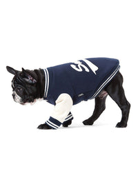 HKM-5740477 Dark Blue Pet Dog and Cat Sweater – Baseball Uniform Style in Various Sizes