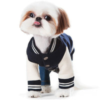 HKM-5740477 Dark Blue Pet Dog and Cat Sweater – Baseball Uniform Style in Various Sizes