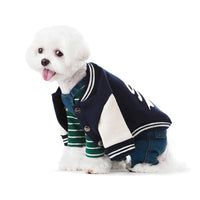 HKM-5740477 Dark Blue Pet Dog and Cat Sweater – Baseball Uniform Style in Various Sizes
