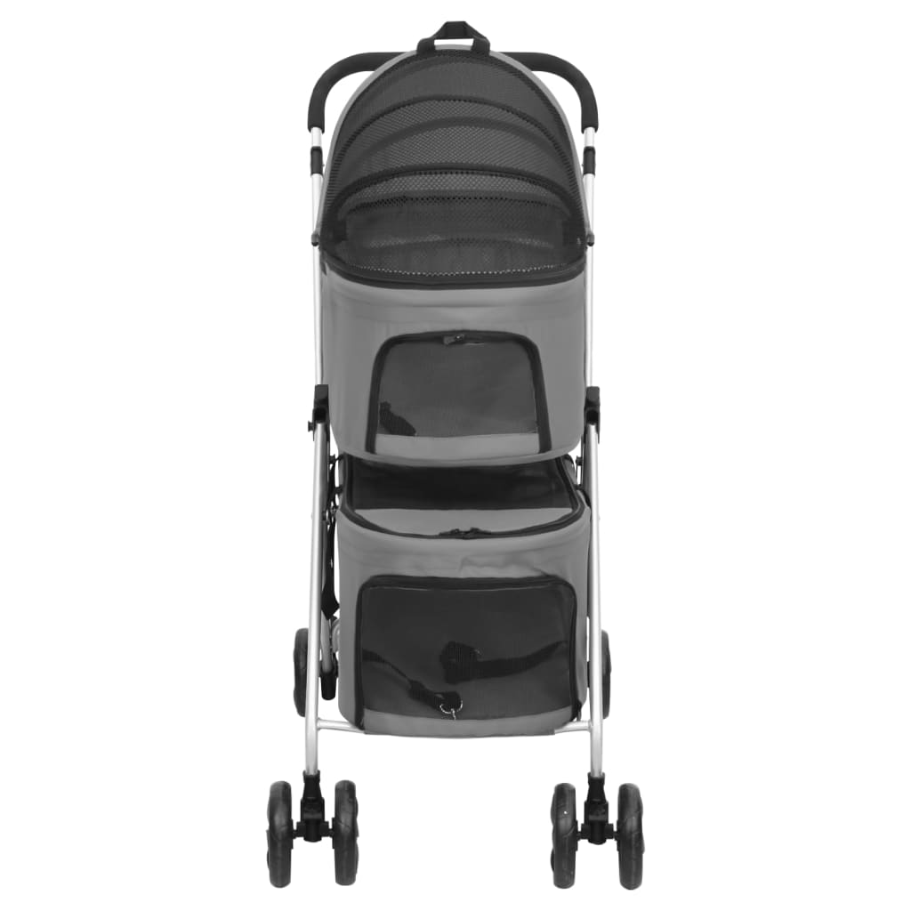 HKM-5740861 Foldable Dog Stroller for Two Pets with Sunshade - Lightweight and Portable Design