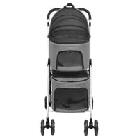 HKM-5740861 Foldable Dog Stroller for Two Pets with Sunshade - Lightweight and Portable Design