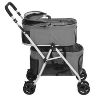 HKM-5740861 Foldable Dog Stroller for Two Pets with Sunshade - Lightweight and Portable Design
