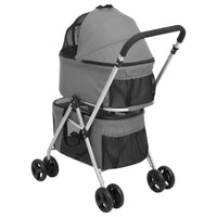 HKM-5740861 Foldable Dog Stroller for Two Pets with Sunshade - Lightweight and Portable Design