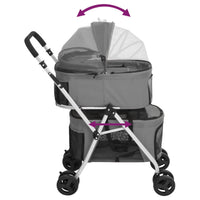 HKM-5740861 Foldable Dog Stroller for Two Pets with Sunshade - Lightweight and Portable Design