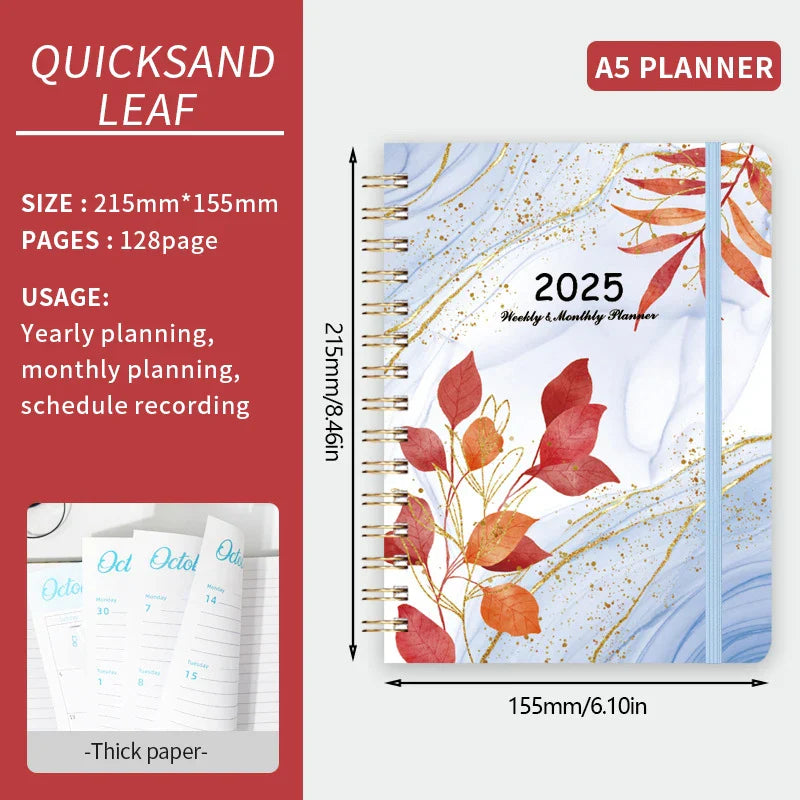 HKM-574099 Custom Spiral Notebook for Students - A4, A5, B5 Formats, 2025 Agenda Planner