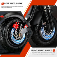 HKM-574163 Foldable Electric Scooter, 60km Range, 41-50km/h Max Speed, 800W Brushless Motor, 10-inch Off-road Tires, Aluminum Frame