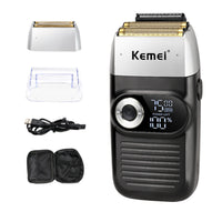 HKM-574227 Large Capacity Lithium Battery Stainless Steel Blade Shaver with LCD Display, 3 Gear Positions, 120 Minutes Use Time