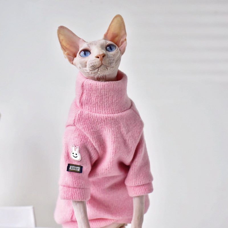 HKM-574227 Warm Wool Cat Coat for Winter - Thickened and Cozy for Hairless Breeds, Multiple Sizes Available