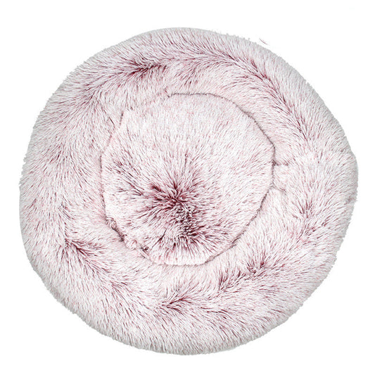 HKM-5745213 Cozy Round Plush Cat Litter Kennel and Dog Mat for Winter Warmth - Multiple Colors and Sizes