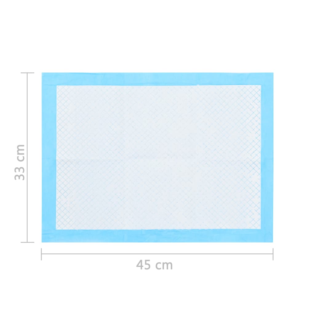 HKM-5745341 Highly Absorbent Puppy Training Pads - 100 pcs, 45x33 cm, Non-Woven Fabric, Blue and White