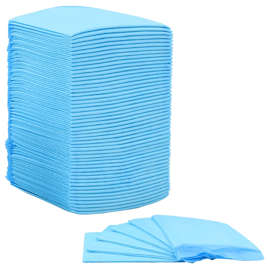 HKM-5745341 Highly Absorbent Puppy Training Pads - 100 pcs, 45x33 cm, Non-Woven Fabric, Blue and White