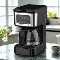 HKM-574547 6-Cup High Glass Coffee Maker with Touch Screen and Non-Stick Warming Plate