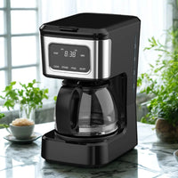 HKM-574547 6-Cup High Glass Coffee Maker with Touch Screen and Non-Stick Warming Plate