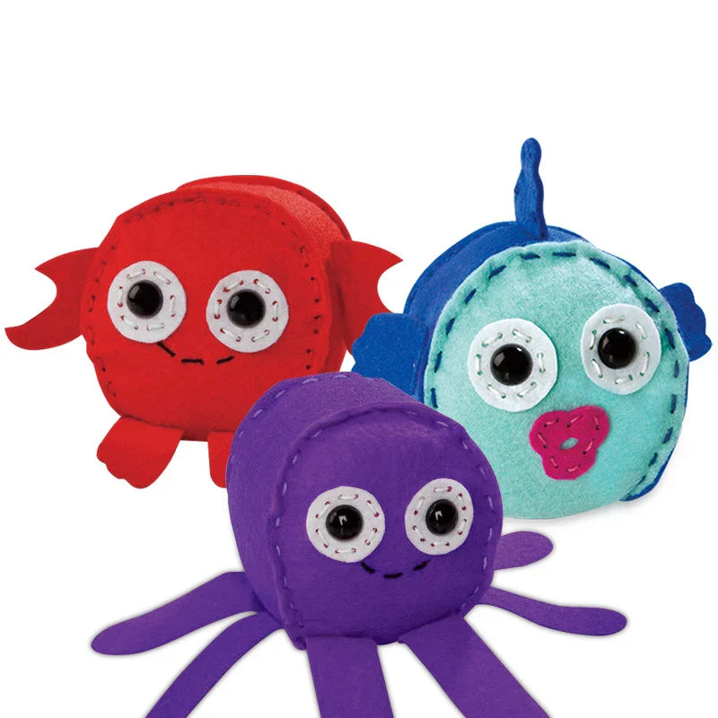 HKM-574547 Handmade DIY Animal Plush Doll Sewing Kit for Preschool - Educational Fabric Art Toy
