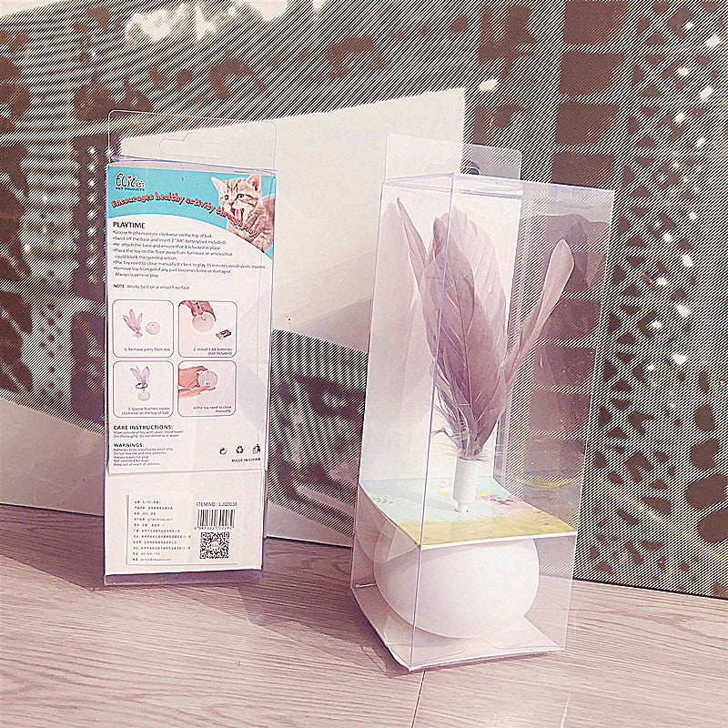 HKM-5745981 Electric Feather Turn Tumbler Cat Toy - Interactive Plastic Design for Playful Felines