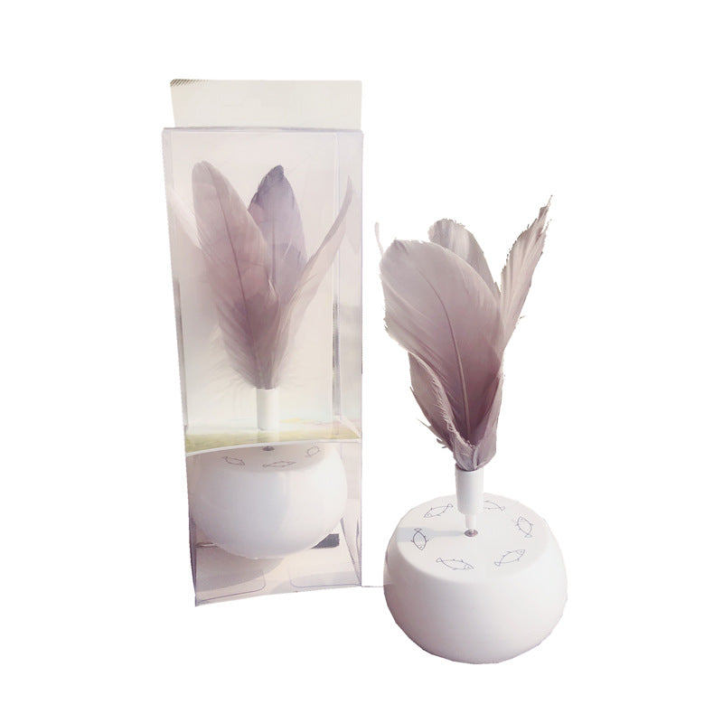 HKM-5745981 Electric Feather Turn Tumbler Cat Toy - Interactive Plastic Design for Playful Felines