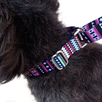 HKM-5747133 Color Stripe Digital Printing Pet Walking Collar in Purple Arrow Gradient, Casual Polyester Design, Various Sizes Available