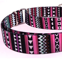 HKM-5747133 Color Stripe Digital Printing Pet Walking Collar in Purple Arrow Gradient, Casual Polyester Design, Various Sizes Available