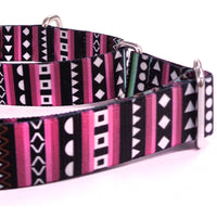HKM-5747133 Color Stripe Digital Printing Pet Walking Collar in Purple Arrow Gradient, Casual Polyester Design, Various Sizes Available