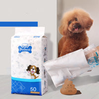 HKM-5747389 Portable Dog Poop Bags with Shovel - Water Soluble Paper & PE Plastic, 50 Count
