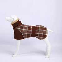 HKM-5749309 Warm Plaid Cotton Linen Pet Jacket for Small to Medium Dogs - Windproof & Adjustable