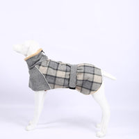 HKM-5749309 Warm Plaid Cotton Linen Pet Jacket for Small to Medium Dogs - Windproof & Adjustable