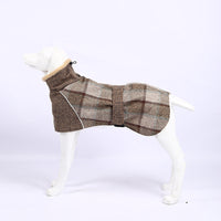 HKM-5749309 Warm Plaid Cotton Linen Pet Jacket for Small to Medium Dogs - Windproof & Adjustable