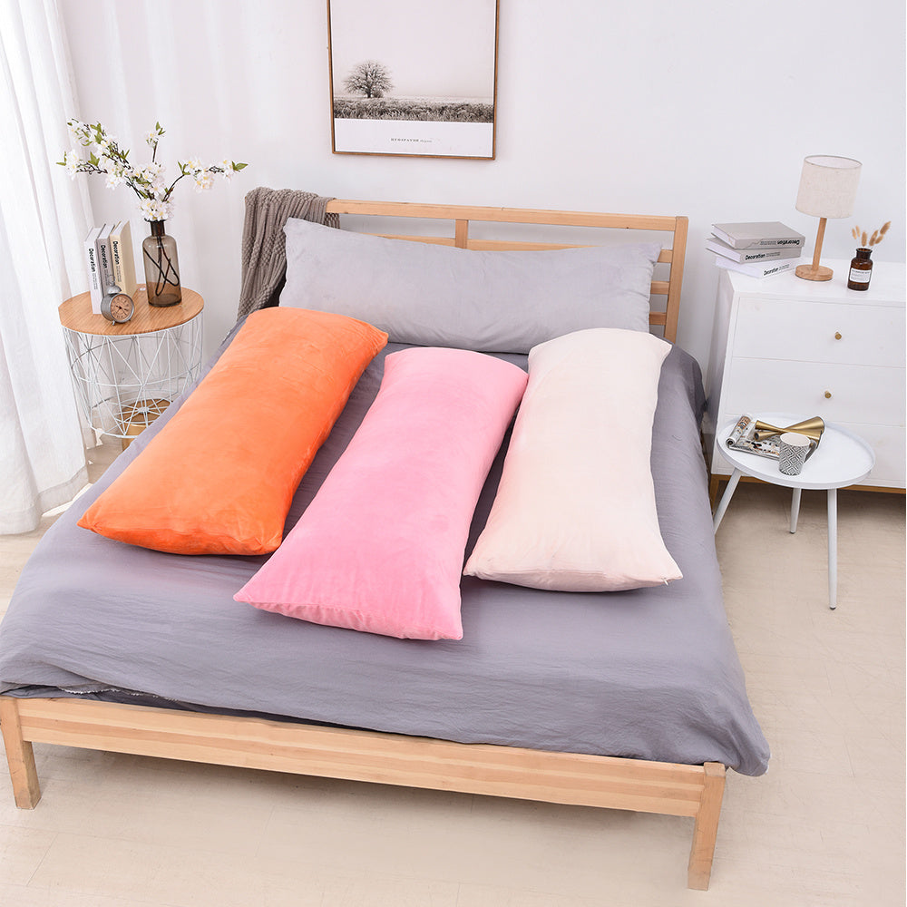 HKM-574931 Solid Color Rectangular Pillow Cover - Soft Plush Cushion Case for Living Room & Bedroom