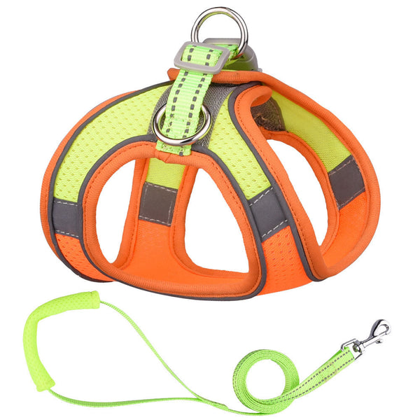 HKM-5750205 Reflective Vest-Style Dog Leash with Polyester Rope, Various Colors and Sizes Available