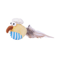HKM-5750589 Catnip-Filled Bird Cat Teaser Toy - Fleece Cloth & Woven Fabric Designs