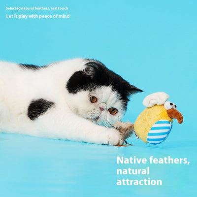 HKM-5750589 Catnip-Filled Bird Cat Teaser Toy - Fleece Cloth & Woven Fabric Designs