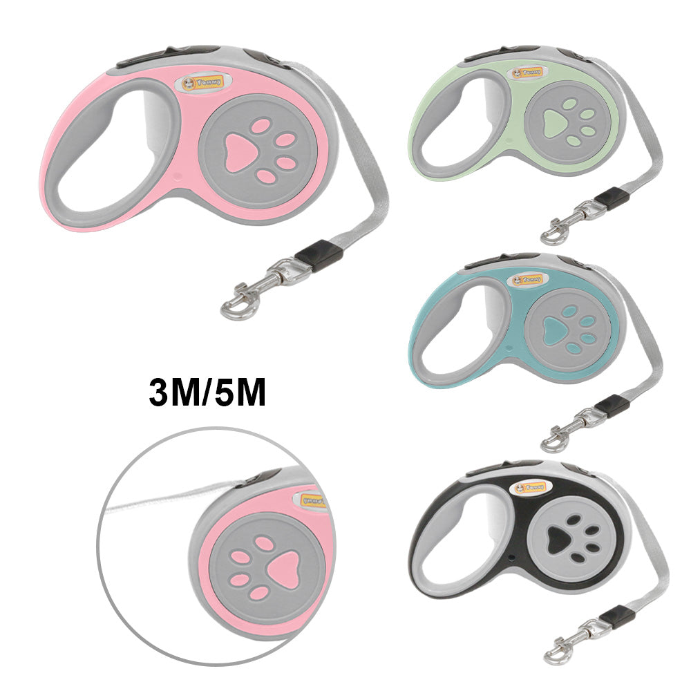 HKM-5750717 3.5-Meter Retractable Nylon Dog Leash with Tangle-Free Design and Comfort Grip for Small to Medium Pets