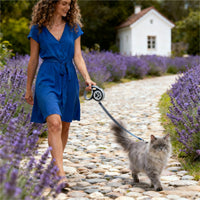 HKM-5750717 3.5-Meter Retractable Nylon Dog Leash with Tangle-Free Design and Comfort Grip for Small to Medium Pets