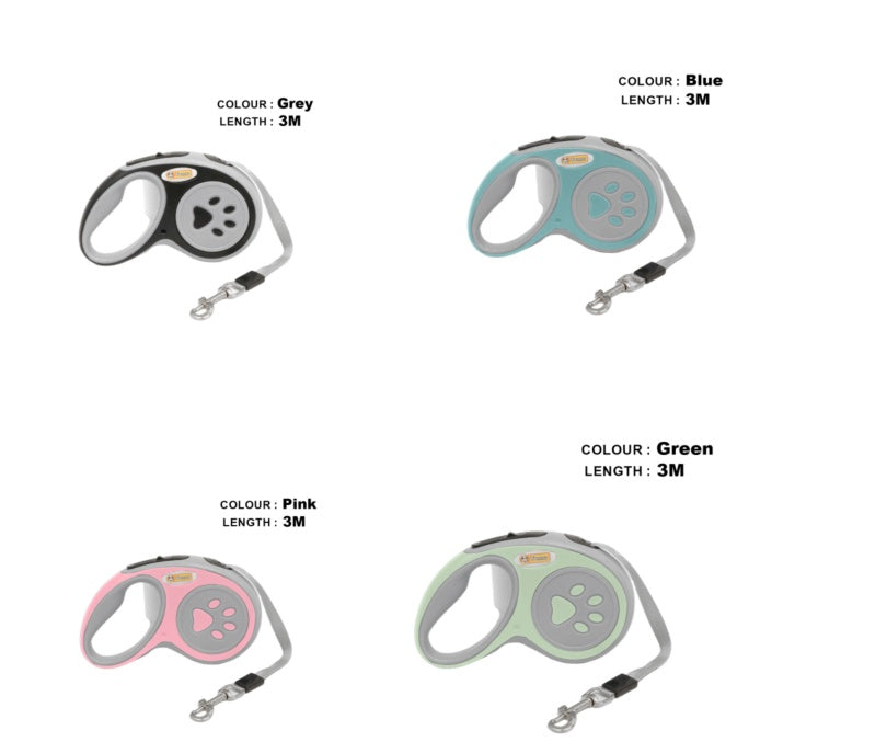 HKM-5750717 3.5-Meter Retractable Nylon Dog Leash with Tangle-Free Design and Comfort Grip for Small to Medium Pets
