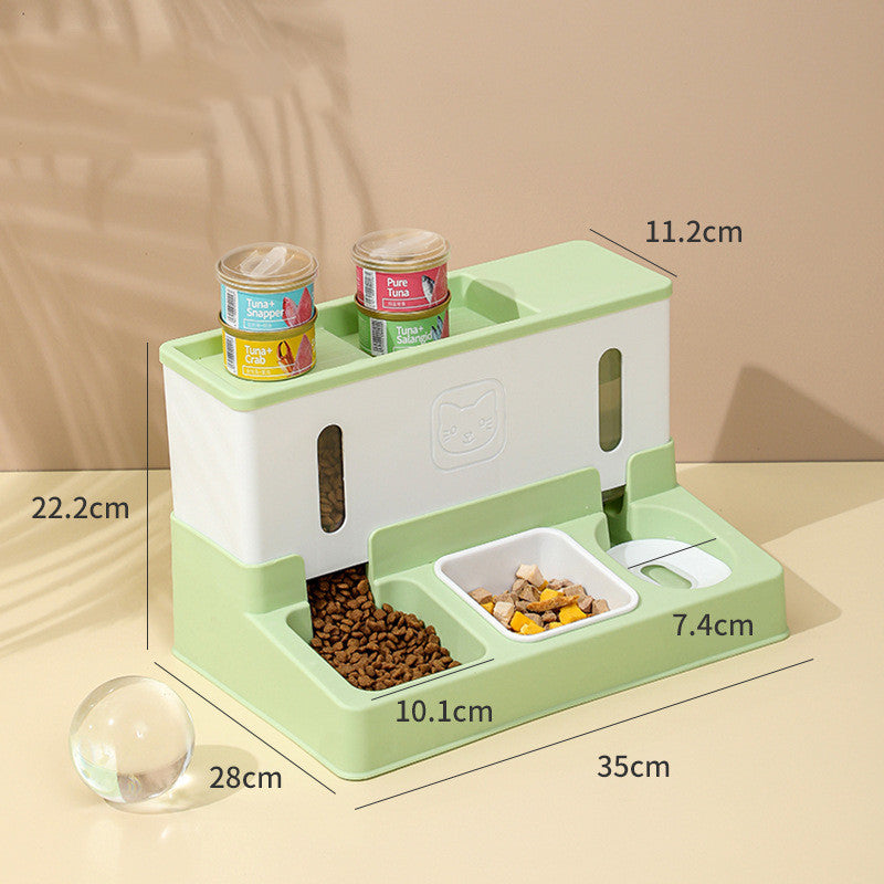 HKM-5751101 Automatic Pet Feeder with Water Dispenser - Plastic Design, Multi-Color Options, 37cm Length