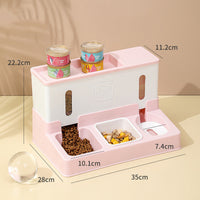 HKM-5751101 Automatic Pet Feeder with Water Dispenser - Plastic Design, Multi-Color Options, 37cm Length