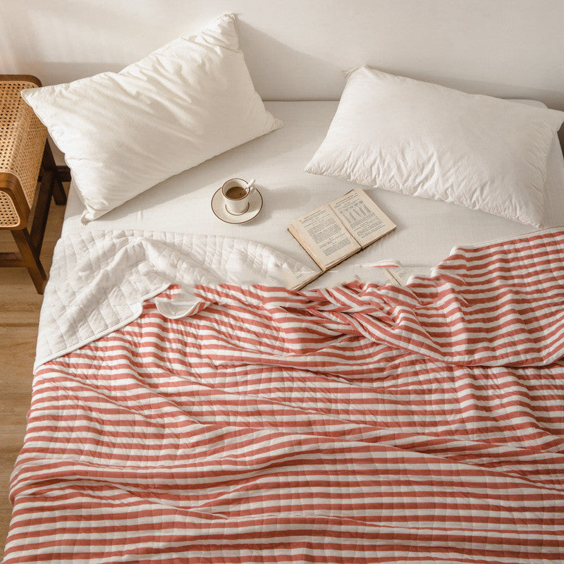 HKM-575123 Japanese Pure Cotton Summer Quilt in Various Striped Designs for Air Conditioning and Warm Nights