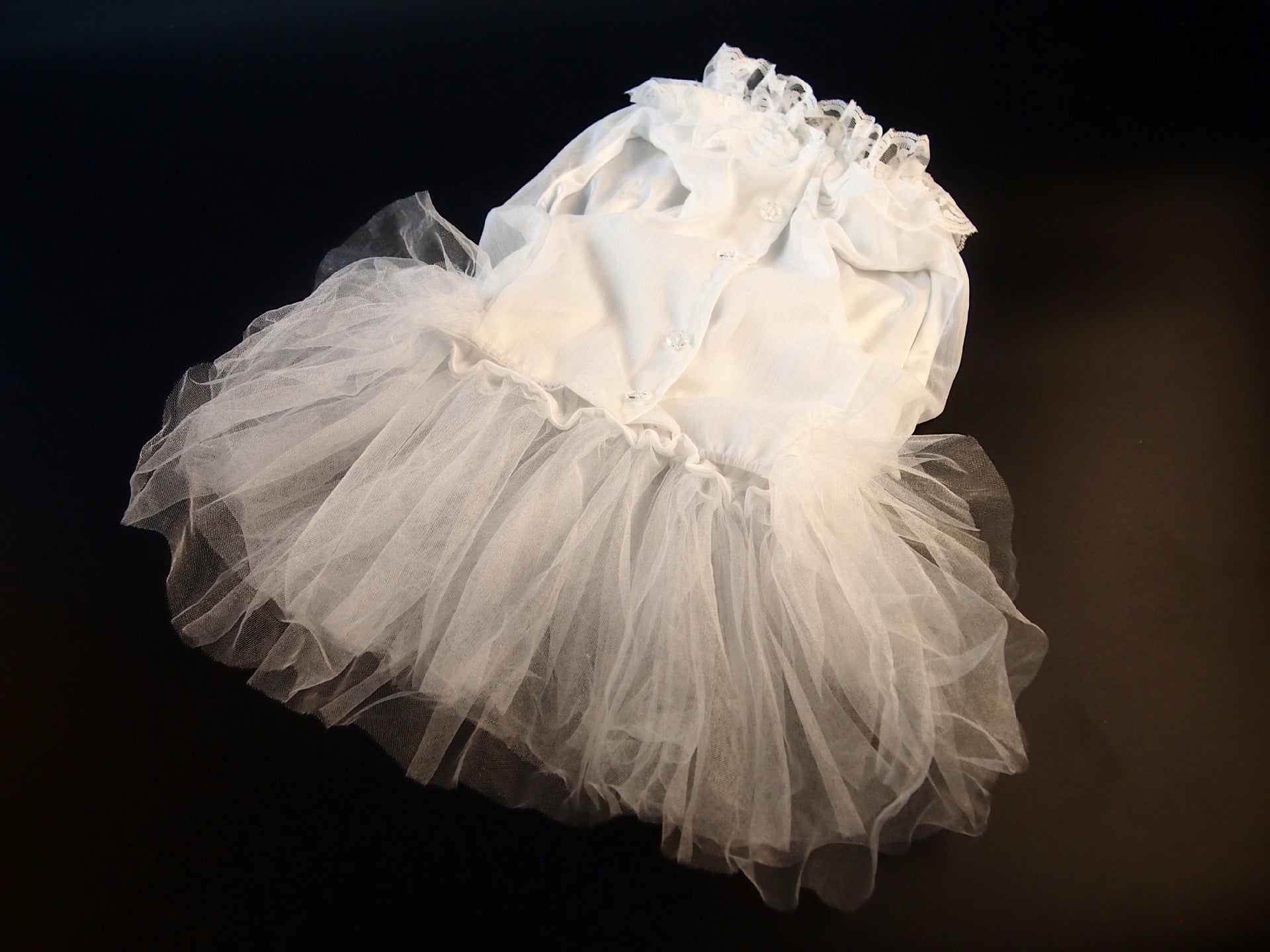 HKM-5751485 Chiffon Princess Skirt for Pets in White and Lotus Root Pink ¨C Sizes M to 5XL