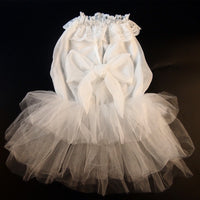 HKM-5751485 Chiffon Princess Skirt for Pets in White and Lotus Root Pink ¨C Sizes M to 5XL
