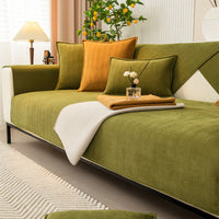 HKM-575187 Chenille Non-Slip Universal Sofa Cover with Plant and Flower Design in Herringbone Patterns