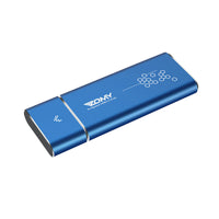 HKM-575187 M.2 NGFF Solid State Drive Enclosure - USB 3.0 Aluminum Case in Metallic Gray/Tech Blue