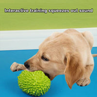 HKM-5754173 Durian-Shaped Chew Toy for Dogs - Squeaky Dental Toy for Small to Medium Pets, Milk-Flavored, Teeth Cleaning and Training