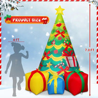 HKM-575571 7 FT Inflatable Christmas Tree with LED Lights for Outdoor Holiday Decor